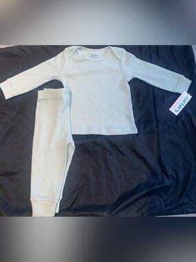 Carter's Pale Blue Waffle Knit Matching Crewneck Set